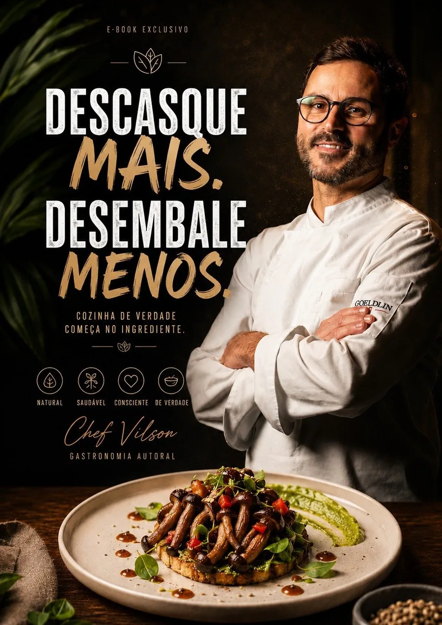 Capa do ebook Cozinha Autoral · Volume Um — Chef Vilson De Borba com prato em primeiro plano
